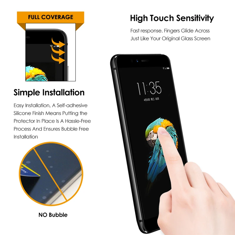 Qosea для lenovo S5 закаленное Стекло 9 H гальваническим 4D полный изогнутый край телефон