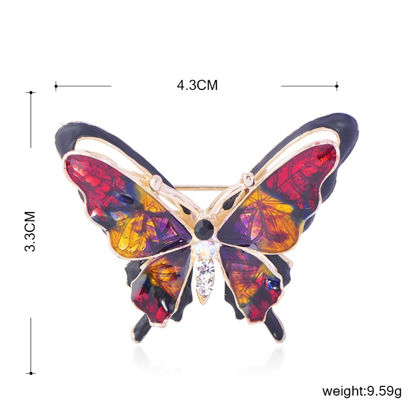 Funmor Красочные бабочки эмаль шпильки циркониевая Брошь для женщин женское