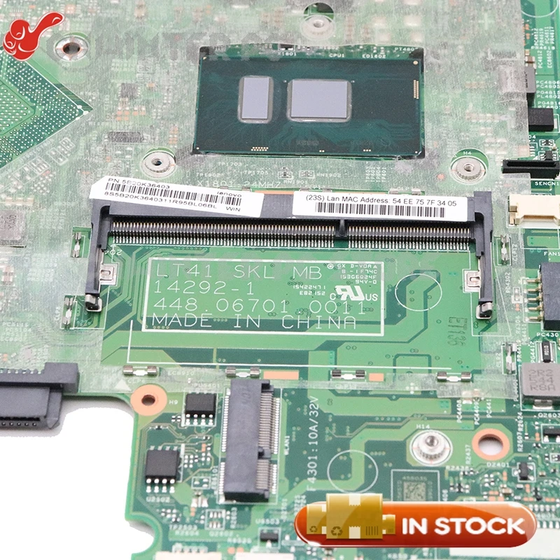 Материнская плата NOKOTION 5B20K36403 LT41 SKL MB 14292-1 448.06701.0011 для Lenovo FLEX 3-1580 500-15ISK 15 6 дюймов