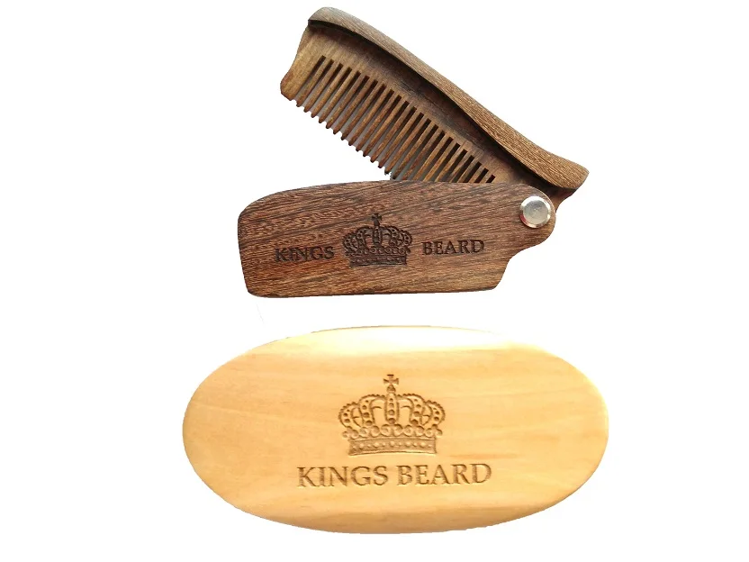 Гребень из натурального сандалового дерева черного и золотого цвета/щетка в