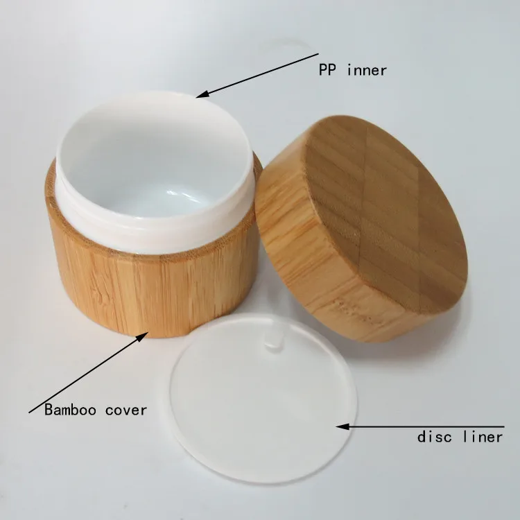 30 шт. г натуральная бамбуковая банка для крема лица с PP внутренней бутылкой