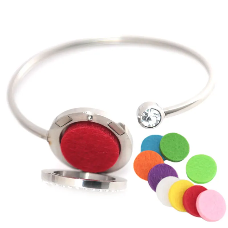 Цветочный браслет медальон для ароматерапии 25 мм магнитный Кристальный из