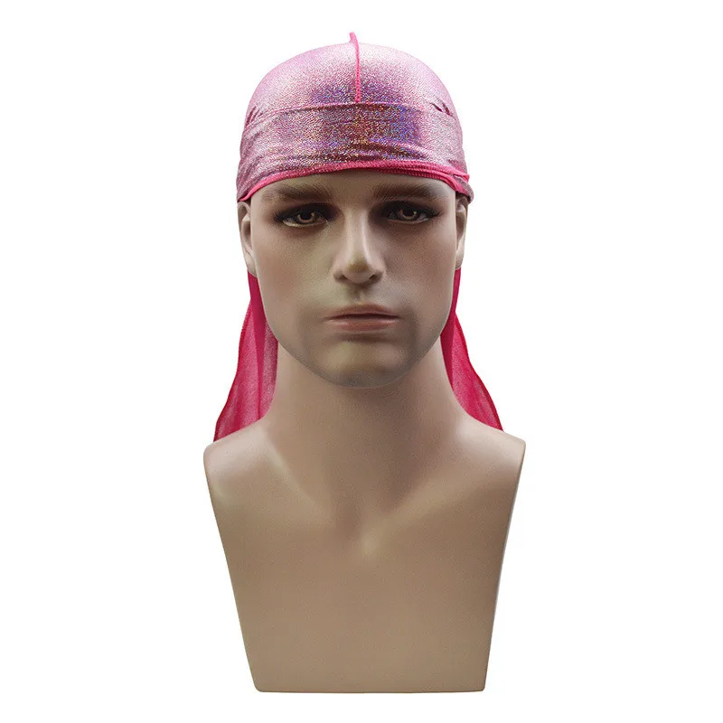 Унисекс шелковистые тюрбан шляпы парики Doo Rag головной убор банданы дюраги хвост