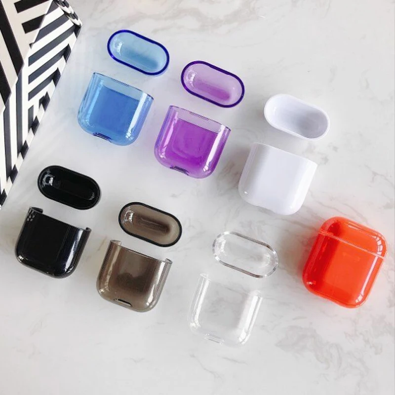 Для Apple Airpods 1 2 Чехол прозрачный Жесткий ПК защитный чехол кожа для TWS наушников