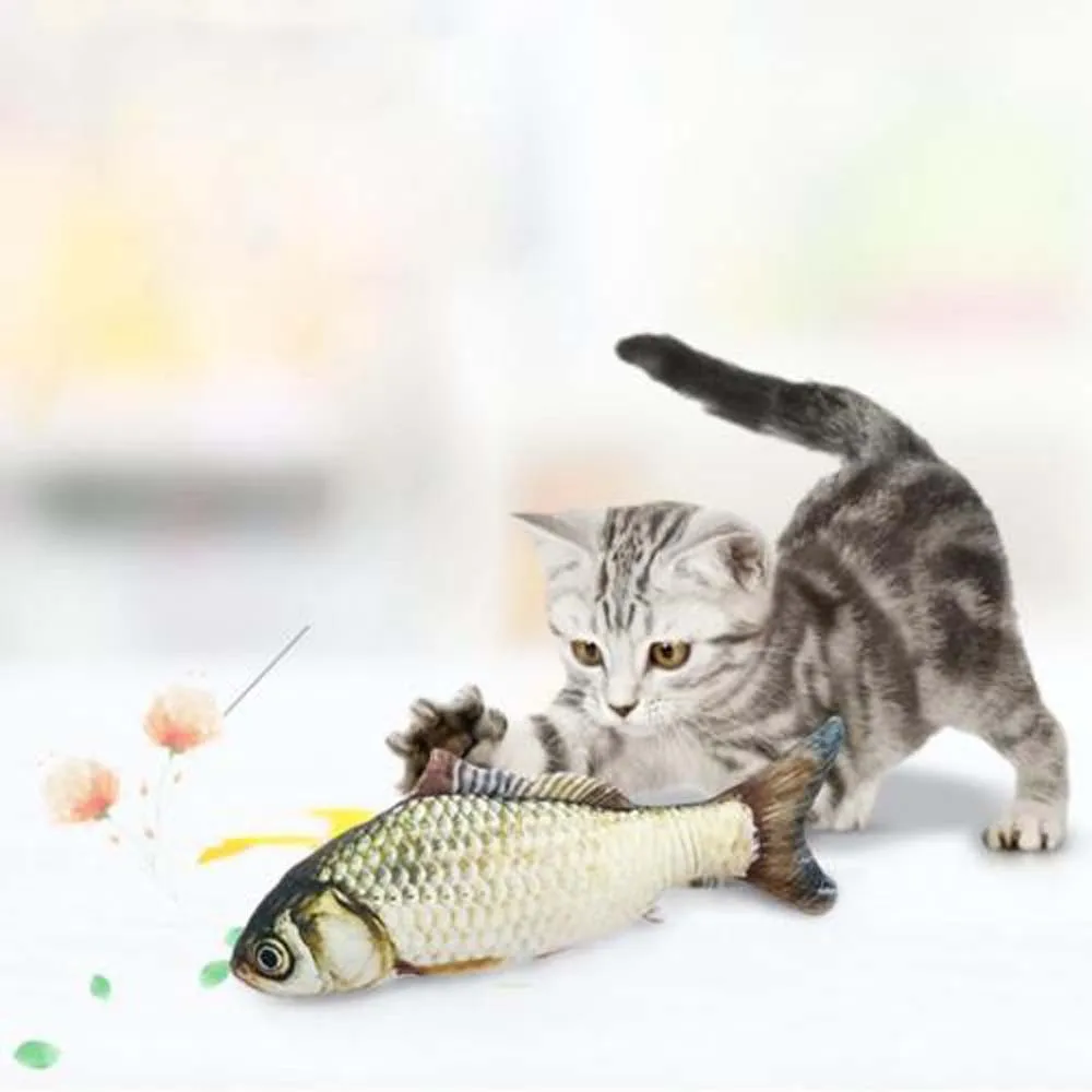 Плюшевая креативная 3D забавная карповая Рыбка Форма кошка игрушка для кота рыба Фаршированная Подушка подарок милая имитация рыба игра игрушка для подарки для питомца