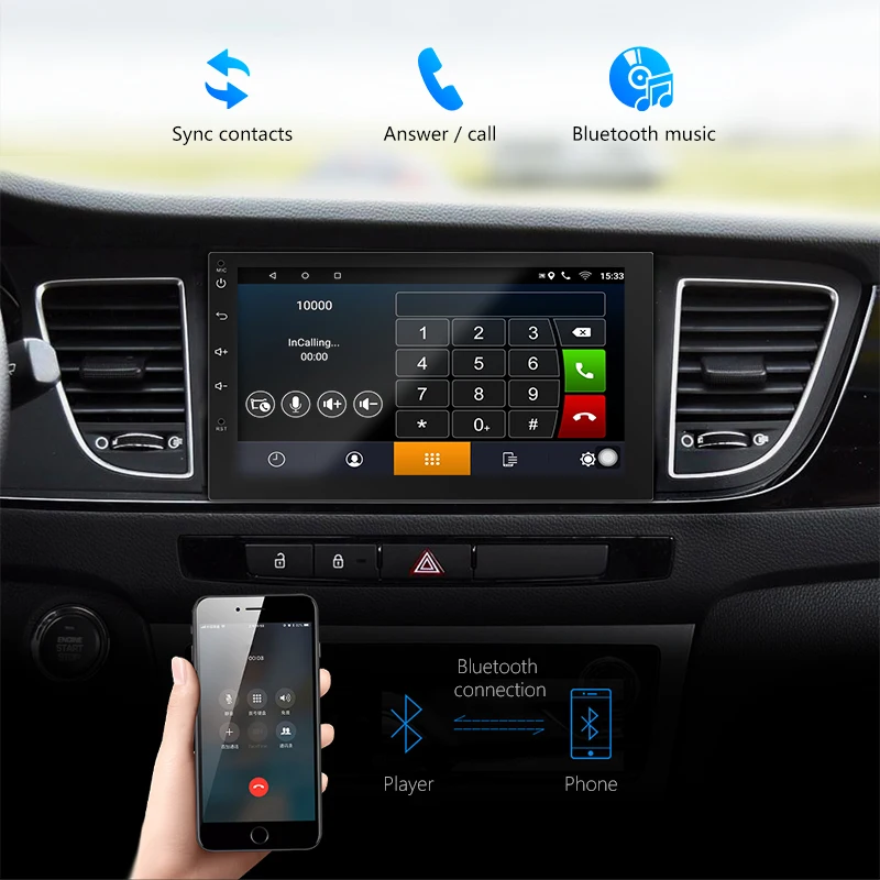 Jansite 7 &quotАвтомагнитола Android плеер сенсорный экран Навигация FM резервная камера