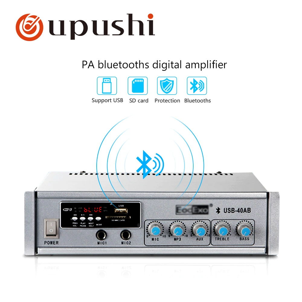 Маленький bluetooth усилитель Oupushi 40 Вт динамик 100 в домашние усилители мощности звука