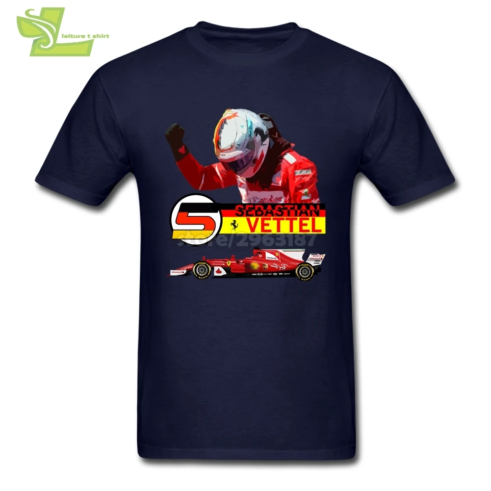 Go Себастьян Vettel Юмористические футболки Подростковая предварительно хлопковая