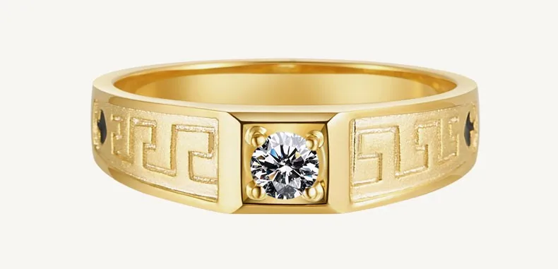 Ювелирные изделия Moissanite 18 К кольцо из желтого золота для мужчин Покер Дизайн обручальные кольца 0.3ct Сертифицированный Jk/vvs