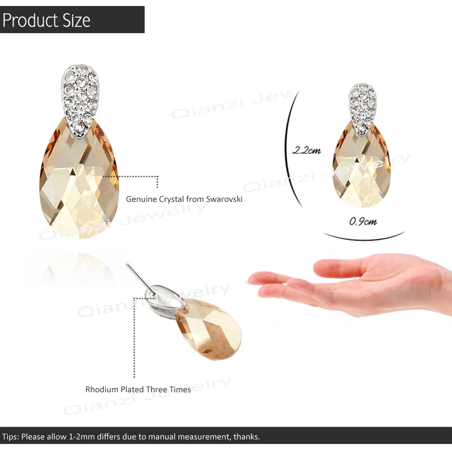 Классические серьги-капли висячие серьги с кристаллами от Сваровски ювелирные