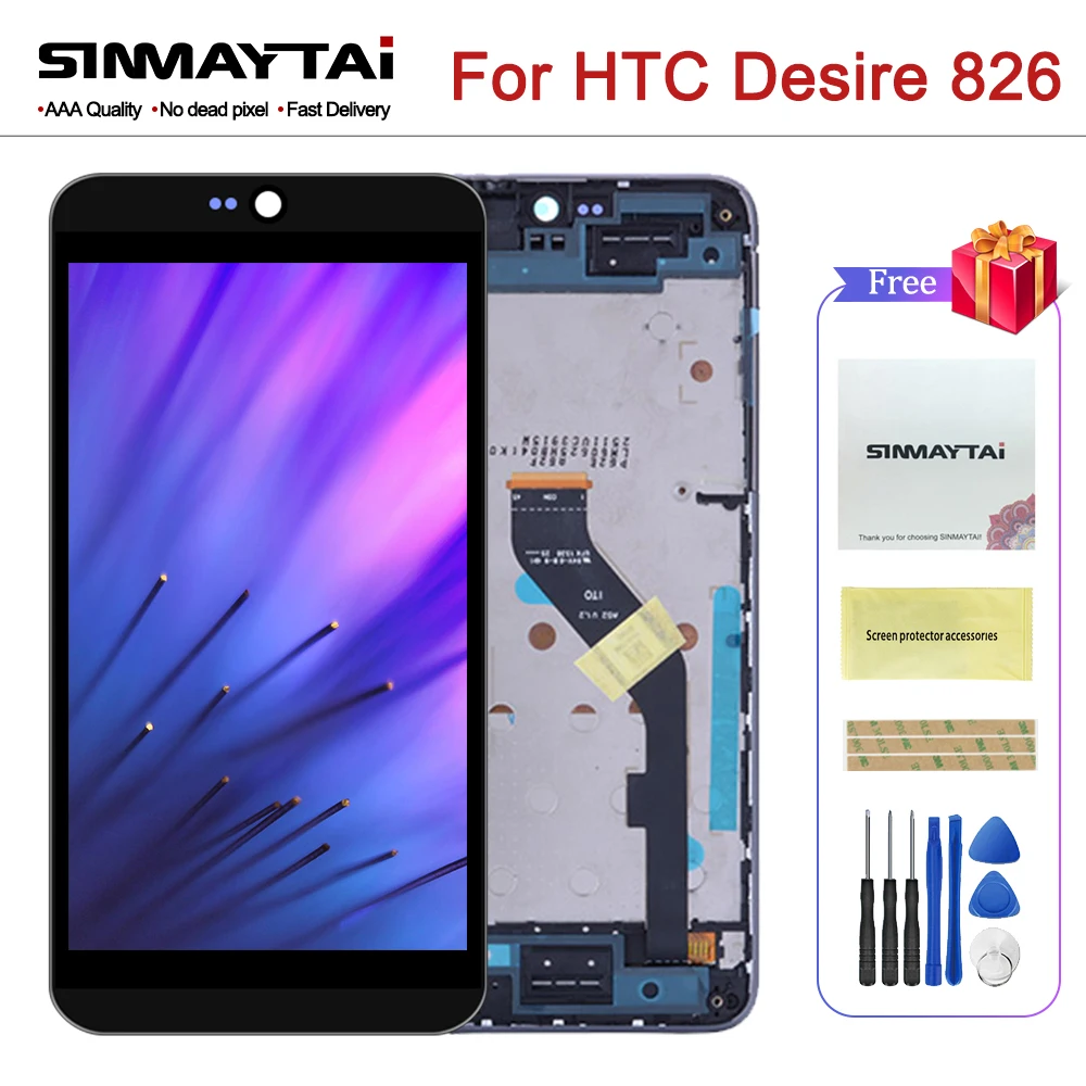 AAA Качество 5 дюймов 826 дисплей для HTC Desire LCD сенсорный экран 826W дигитайзер Запасные