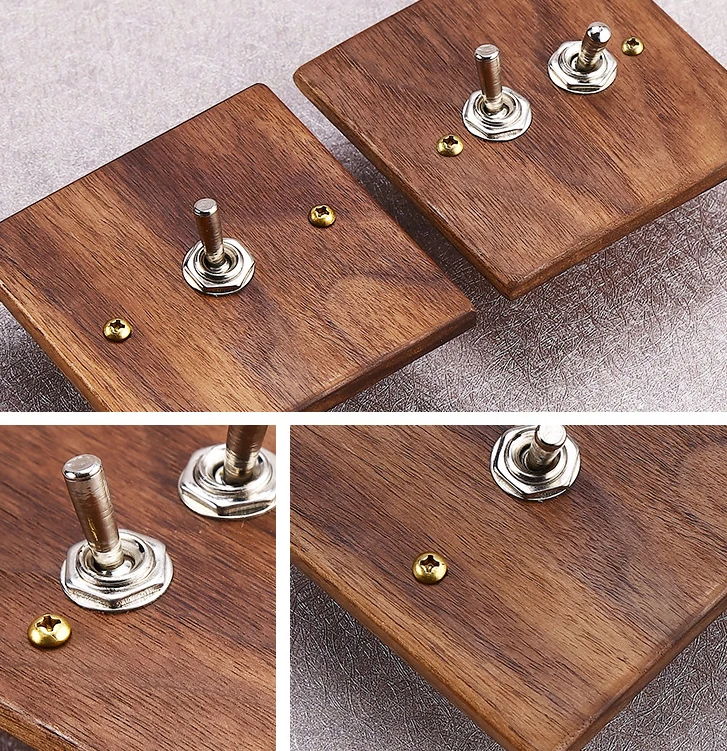 

New style European Retro Push Button Switch Hand Made Wood Wall switch Two Control Two Way 6A 110V- 250V