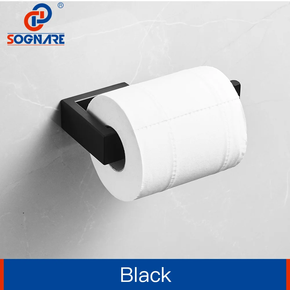 Black Matte SOGNARE 304 нержавеющая сталь держатель для туалетной бумаги черный матовый туалетная бумага настенный держатель для туалетной бумаги аксессуары для ванной комнаты - Цвет: Black Matte