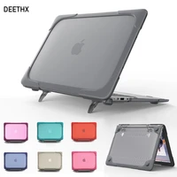 newshockproof outer case for macbook air 13 11retina 12 13 15 inchfor mac pro new 13hard plastic cover foldable stand shell