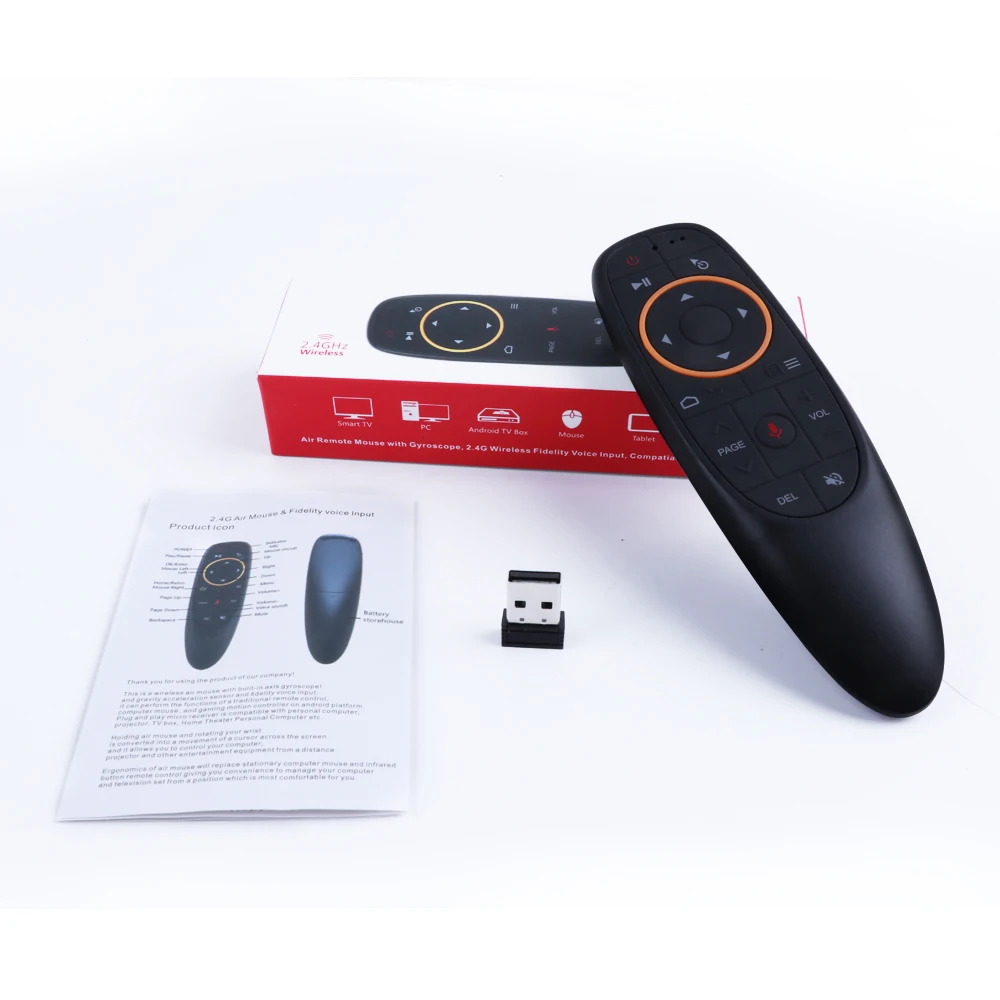 MECOOL G10 Air mouse 2,4G беспроводной голосовой пульт дистанционного управления микрофон гироскоп для Android tv box T9 H96 Max X96 мини-проектор