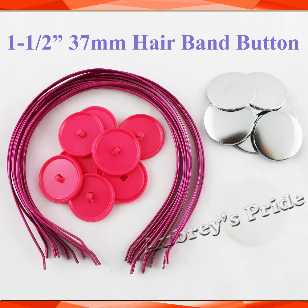

1-1/2" 37mm 100 Sets Hair Band Button Supply Materials for NEW Professional Badge Button Maker