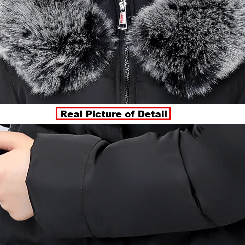 2019 Женское зимнее короткое пальто с капюшоном меховым воротником теплая Куртка