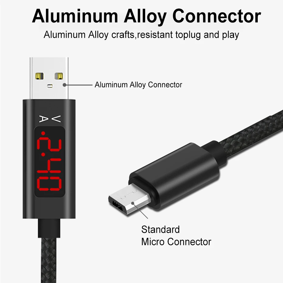 Нейлоновый Плетеный Micro USB/Type-C/8 pin кабель для быстрой зарядки SAMSUNG HUAWEI HTC XIAOMI OnePlus 6T |
