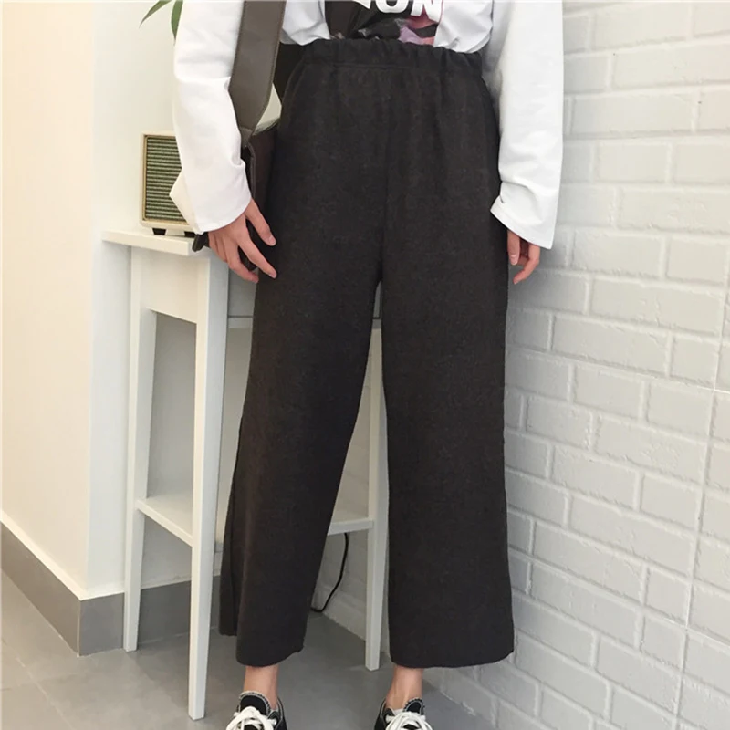 XIZIHUPAN Trousers For Women Loose Wide Leg Pants Female Elastic High Waist Office Lady Ankle Length Clothes Fashion New Tide | Женская