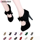 SARAIRIS2019 г. Прямая поставка, большие размеры 30-48, модные туфли-лодочки на высоком каблуке Женская весенне-летвечерние бантом