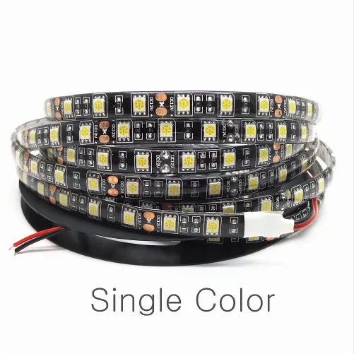 12v Pc светодиодный светильник s 5050 Rgb черный 12 V Вольт 60 Led/m Pc водонепроницаемый светильник Светодиодная лента для украшения дома Светодиодная лента
