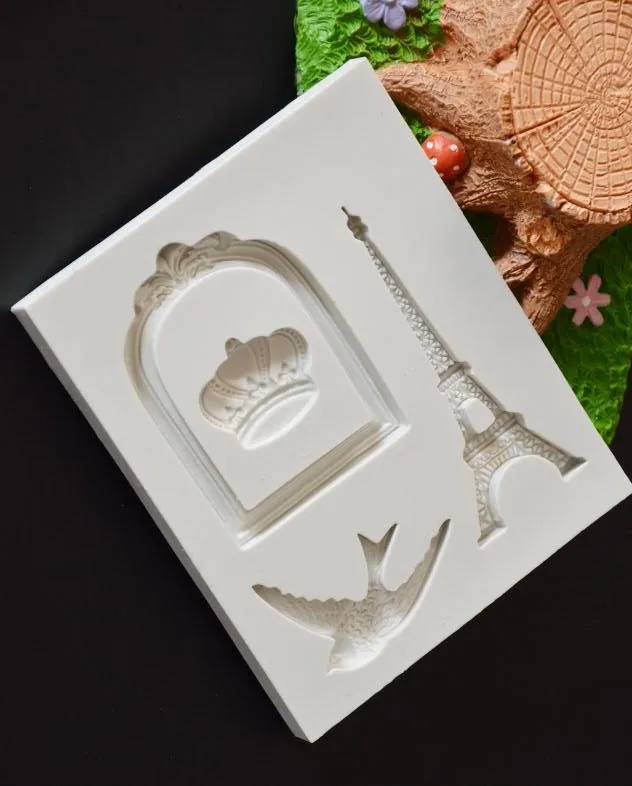 Женская силиконовая корона в форме птицы Цветочная помадка ручная работа форма