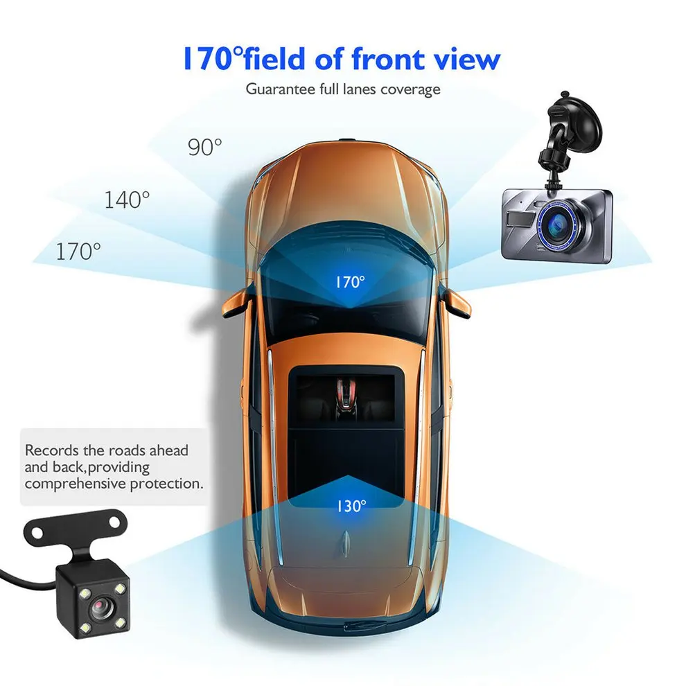 " Автомобильный Hd 1080p 128gb цифровой видеорегистратор Автомобильная приборная панель DVR камера видео регистратор g-сенсор Даш-камера Us