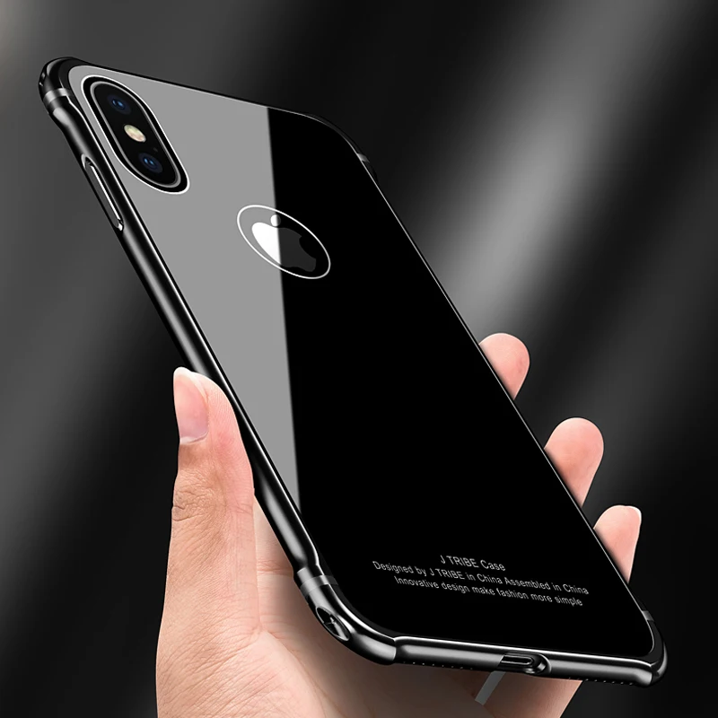Leanonus Новый чехол для iPhone X Роскошный Алюминиевый металлический бампер +