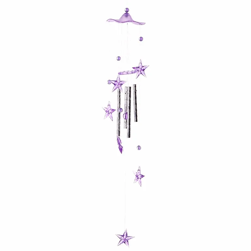 Звезды пластиковые хрустальные 4 металлические трубки Windchime Wind Chime домашний декор для сада#76473