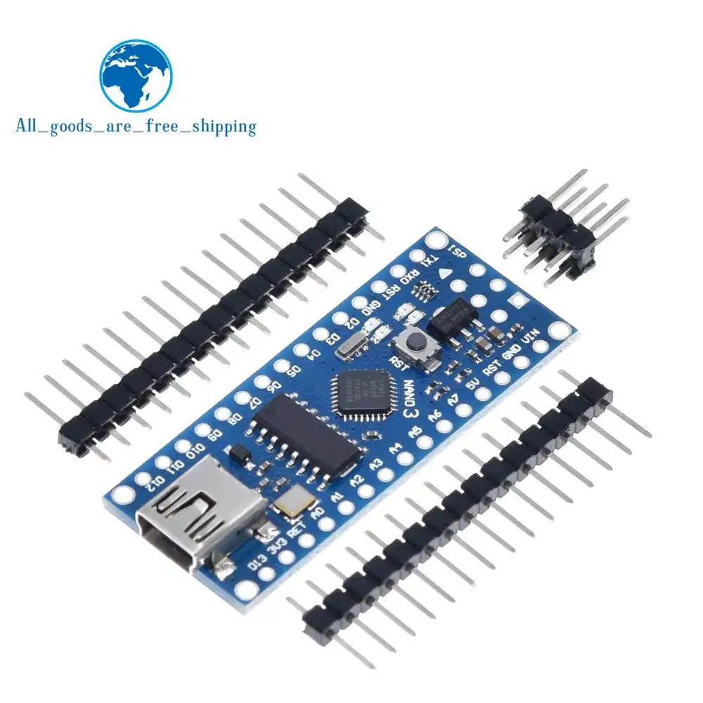 TZT Mini USB с контроллером загрузчика Nano 3,0 совместимый для arduino CH340 USB драйвер 16 МГц NANO V3.0 Atmega328
