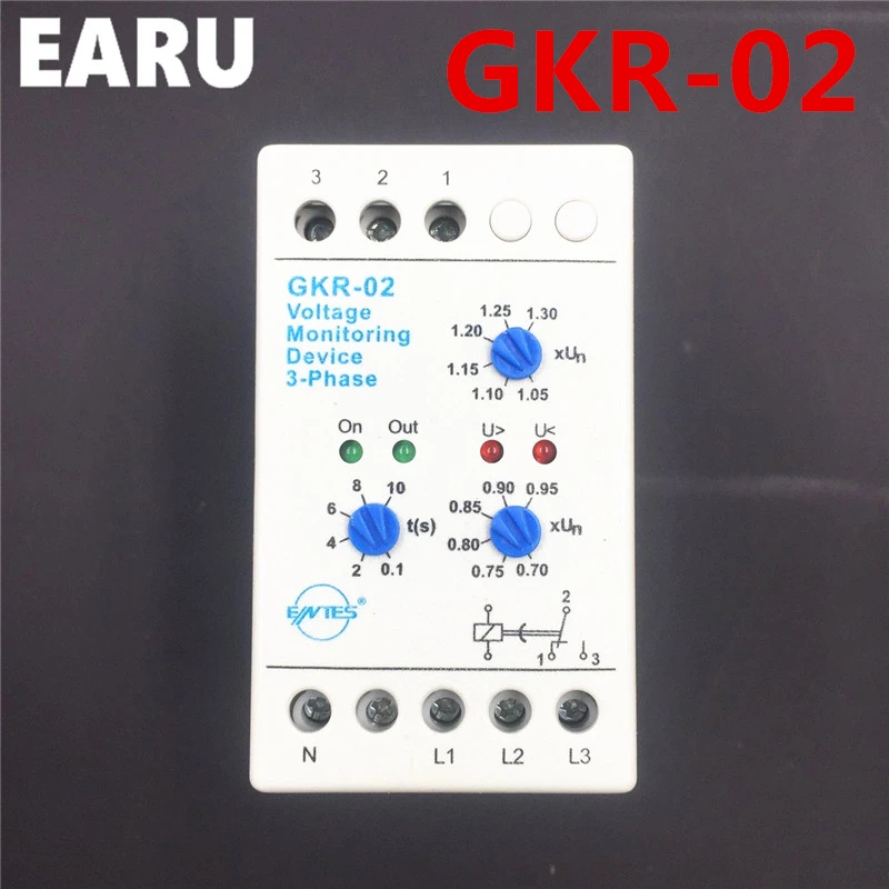 GKR 02 устройство контроля напряжения реле фазовый сбой и защиты фазовой