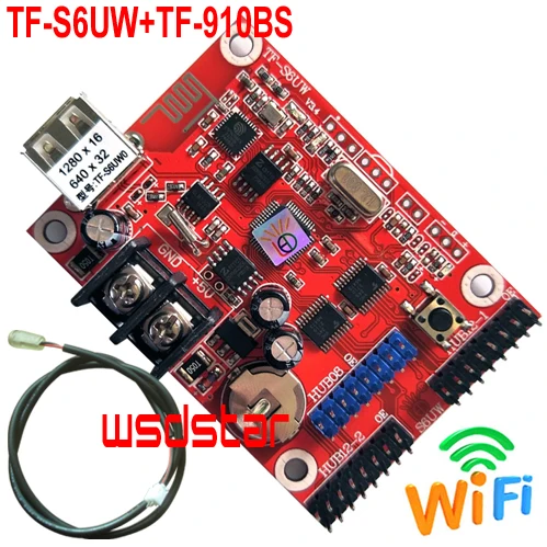 TF S6UW + 910BS датчик яркости 1280*16 640*32 1 * HUB08 и 2 HUB12 USB WIFI одноцветная Двухцветная