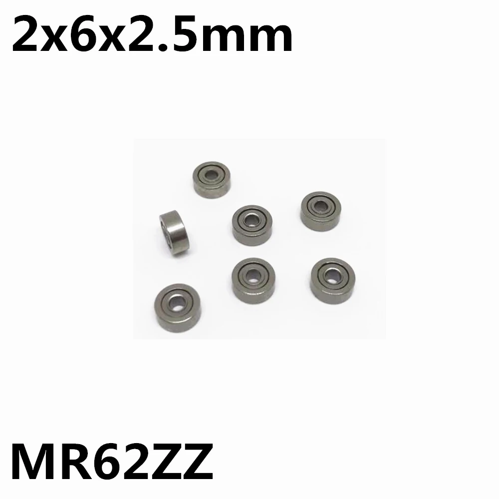 10 шт. MR62ZZ R 620ZZ 2x6x2 5 мм радиальный шарикоподшипник Миниатюрный подшипник высокого