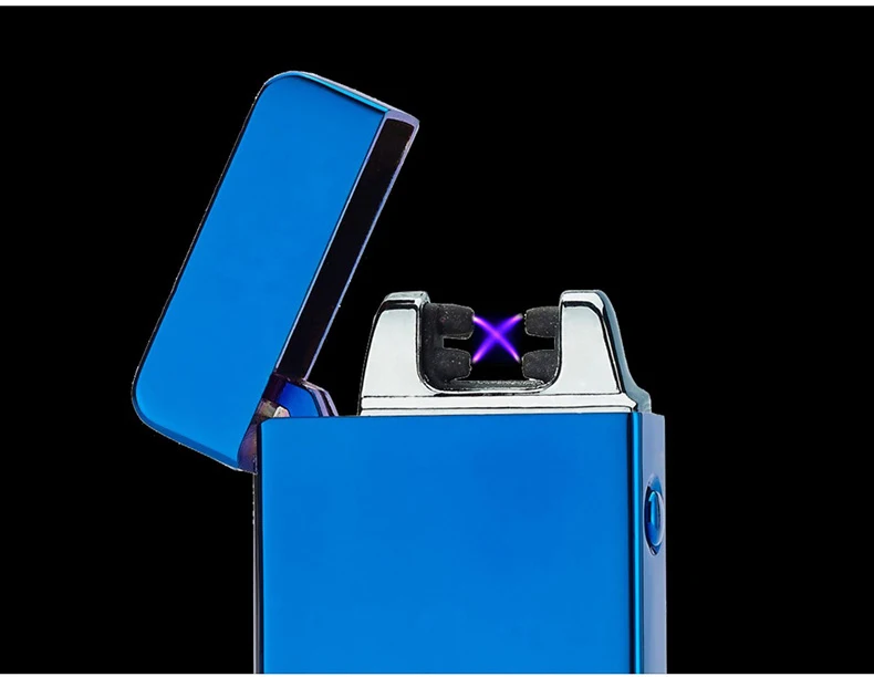 Плазменная зажигалка, Бесплатный Лазерный Логотип, откидная зажигалка, Usb Зажигалка для сигарет, ветрозащитная двойная дуговая Электронная зажигалка для курения