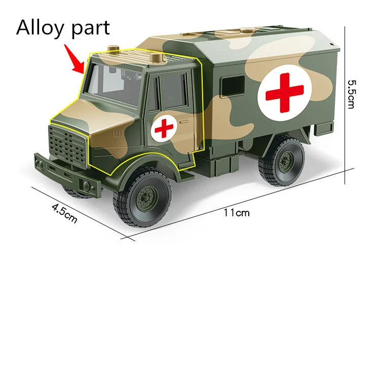 2.yi liao che Детский Сплав ABS военная модель моделирование автомобиля Танк транспорт вертолет бронированный автомобиль литье под давлением подарок на день рождения набор игрушек - Цвет: 2.yi liao che