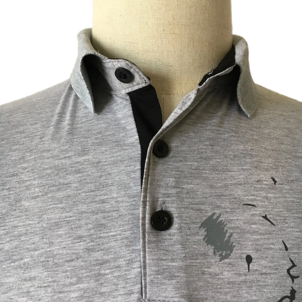 Мужская рубашка поло с коротким рукавом и воротником модная одежда принтом