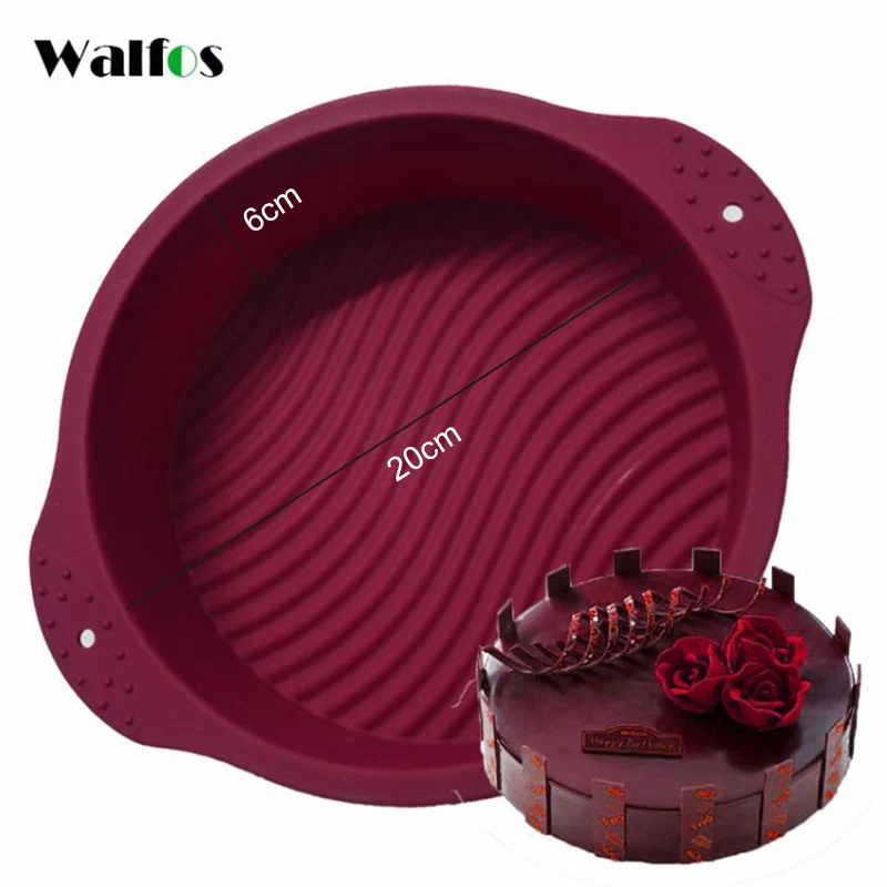WALFOS round mold WALFOS 3D Ручная работа круглая форма силиконовая форма для торта 3 кекса желе пудинг печенье Мини Маффин Мыло Плесень DIY Инструменты для выпечки - Цвет: WALFOS round mold