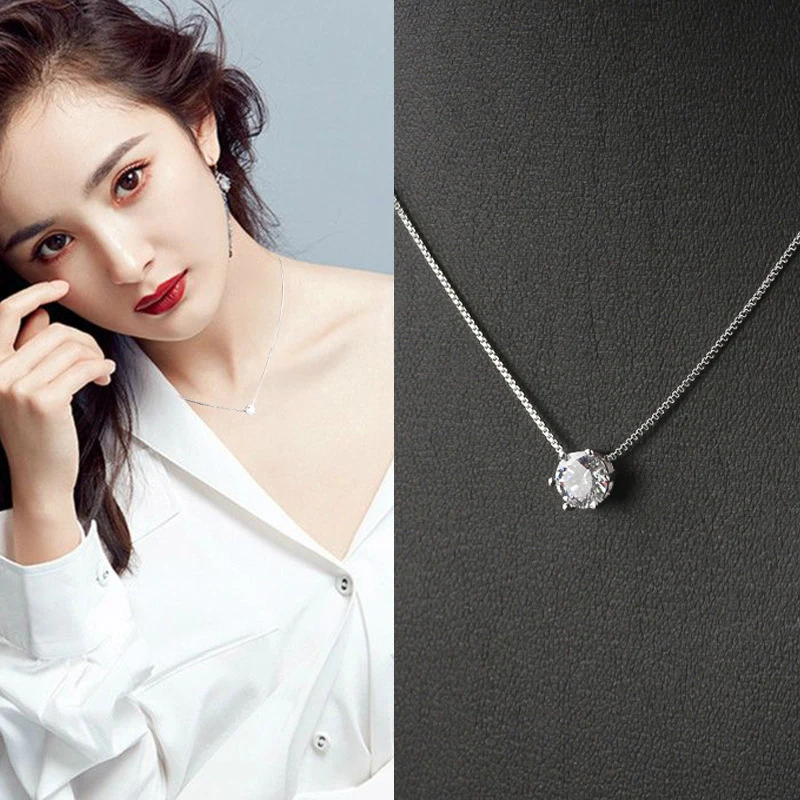 XIYANIKE 925 пробы Серебряное ожерелье шесть когтей AAA CZ мозаичный Циркон колье ожерелье для женщин колье подарок на день Святого Валентина VNS8004