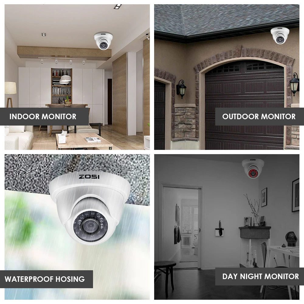 ZOSI 1080P безопасности Камера Системы 8CH CCTV Системы 8x2,0 Мп Крытый/наружного видеонаблюдения, Системы комплект предупреждения об обнаружении движения