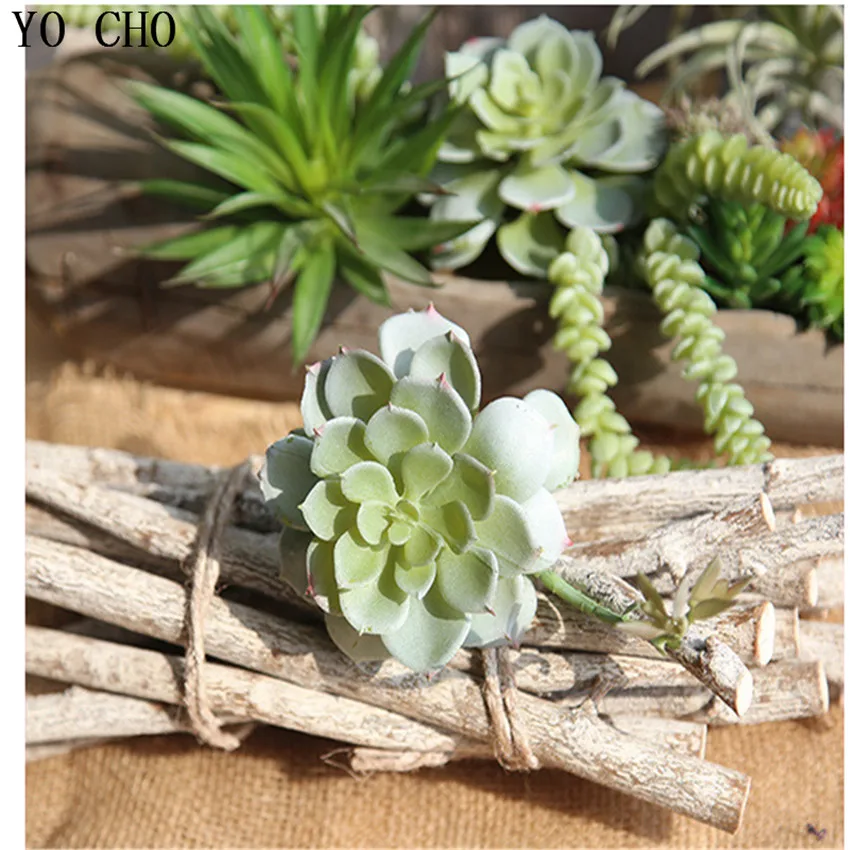 

YO CHO 1PC Green Artificial Lotus Succulents For Home Decor DIY Simulation Succulent Fake Flower Outdoor Jungle Party Decoration