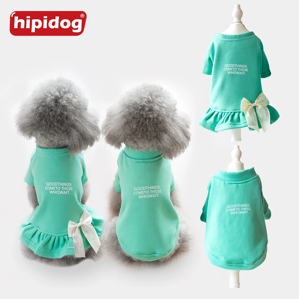 Hipidog весенне-осенняя одежда с принтом для домашних животных пальто платье бантом
