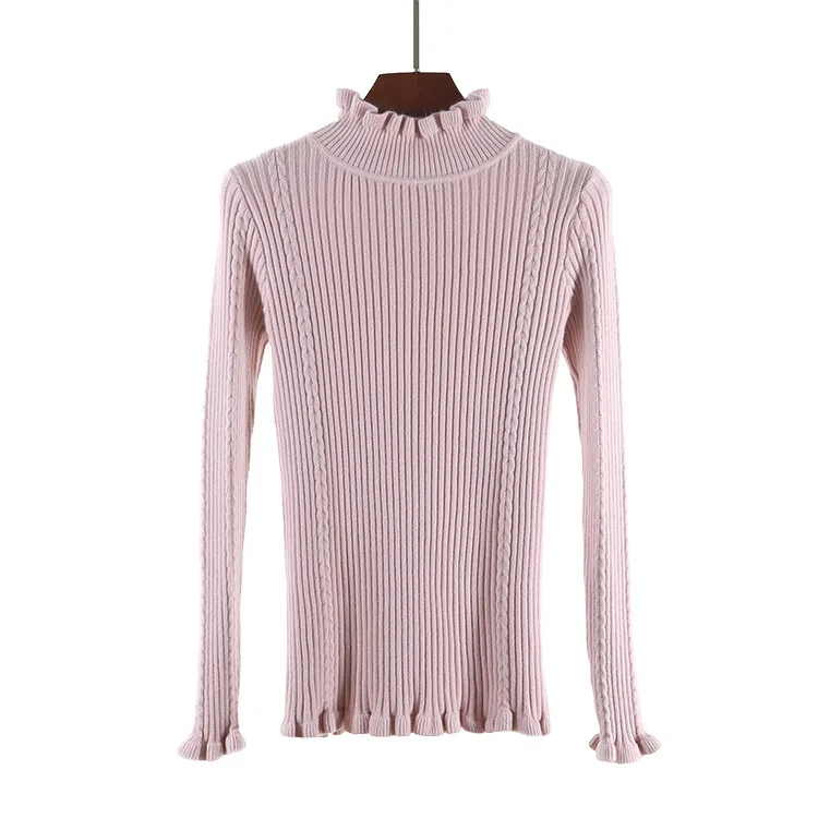 Свитер женский с воротником-хомутом однотонный 12 цветов на осень/зиму | Женская