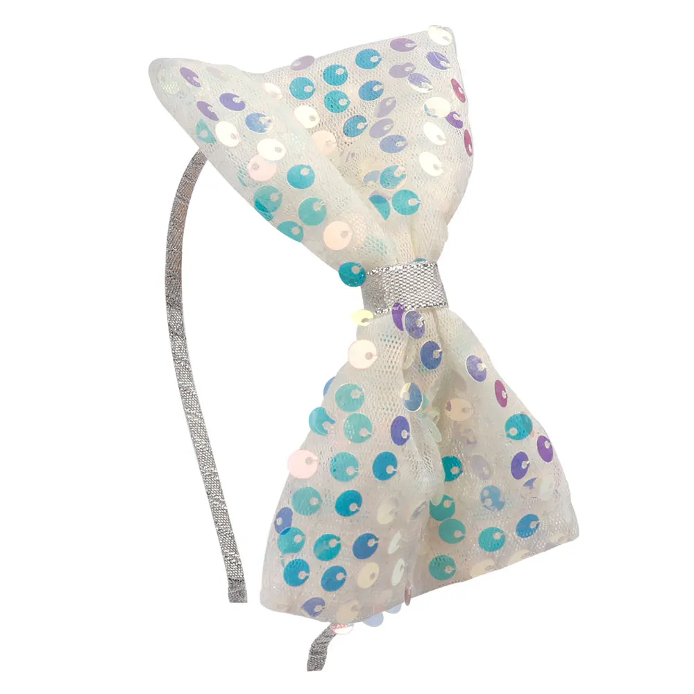 Ободки принцессы с блестками для девочек ручной работы из органзы корейские