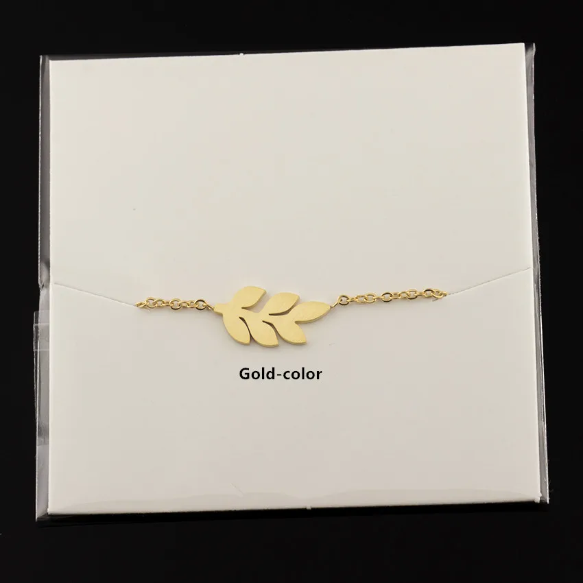 V Attract Minimalistic Plant Jewelry Stainless Steel Chian Simple Leaf Bracelet For Women Rose Gold Pulsera Climbers | Украшения и