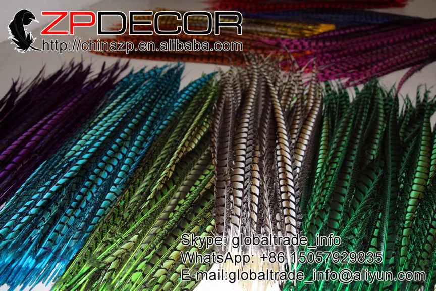 Новинка! zpdecor 100-110 см 20 шт./лот Премиум качество окрашенные красочные леди Амхерст перьями фазана для карнавала Декор Перья