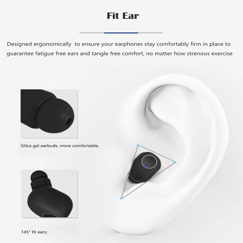 Беспроводные Bluetooth 5 0 наушники с зарядным устройством мини спортивные вкладыши