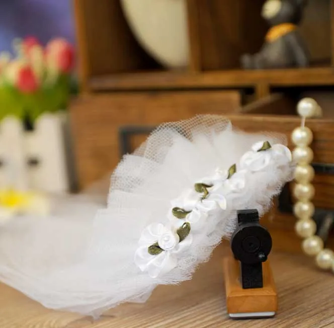 Вуаль для собак Гламурная маленькая собака кошка свадебное платье вуаль невесты