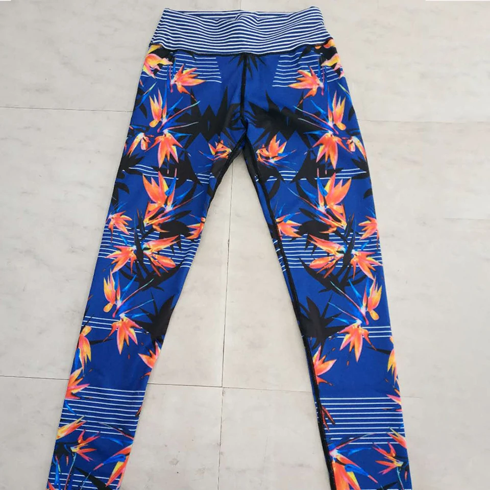 Бесшовные леггинсы с высокой талией Pantalon Yoga Femme Push Up Gym полосатые женские для
