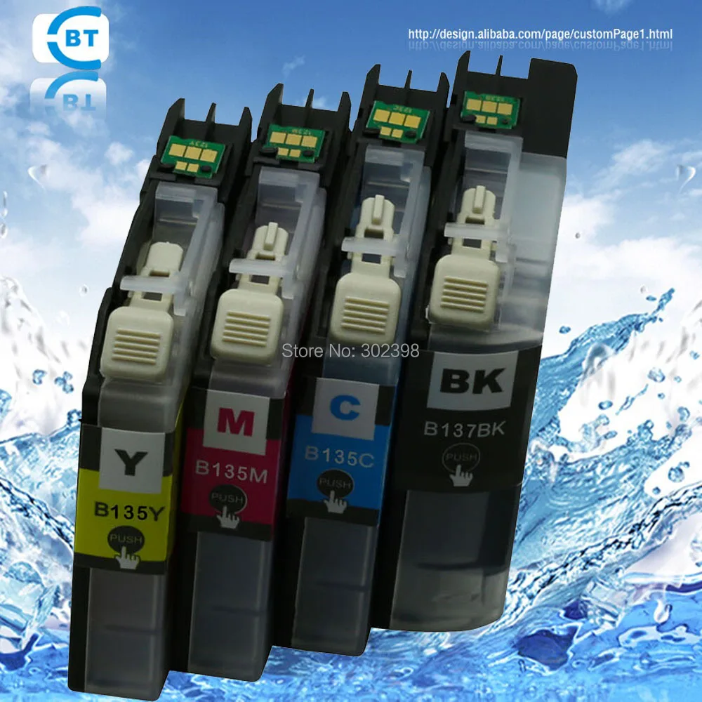 4 шт. совместимый с brother lc137bk lc135 чернильный картридж для MFC J4410DW J4510DW J4710DW принтера|ink