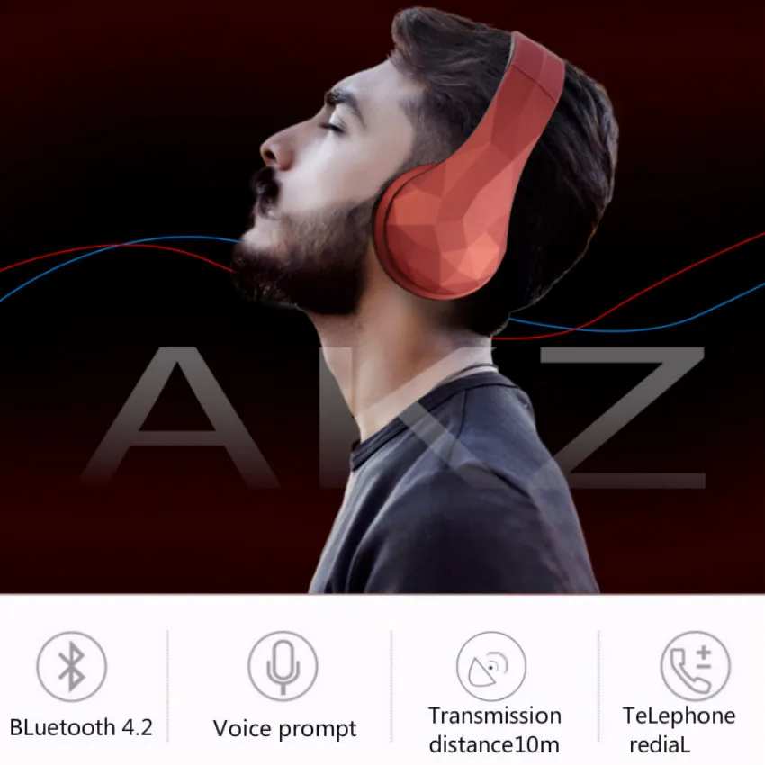 Поддержка SDcard FM Bluetooth три-в-одном гарнитура универсальная Беспроводная портативная складная гарнитура для мобильного телефона